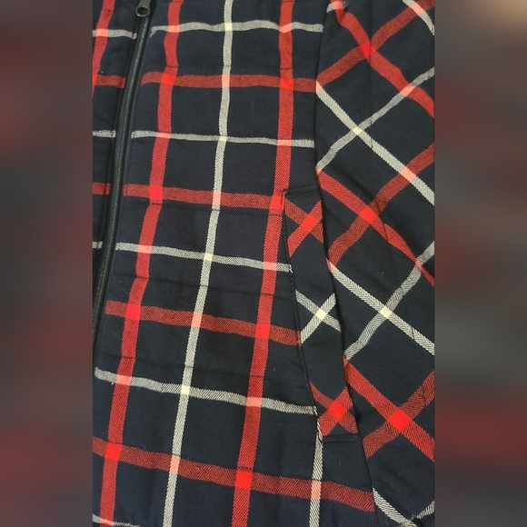 DULUTH TRADING Women's Quilted Plaid Flannel Fleece-Lined Sherpa Vest-Size Small - Picture 2 of 6